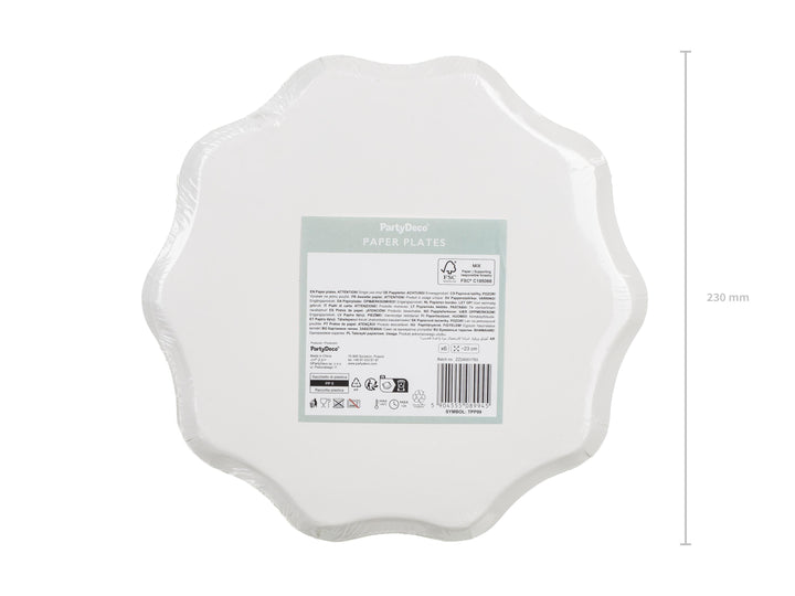 Checkered Party Paper Plates With Gold Edge - Gingham Disposable Plates - Pastel Green Tableware - Baby Shower Decor - 23cm - Pack Of 6 - Jolie Fete UK