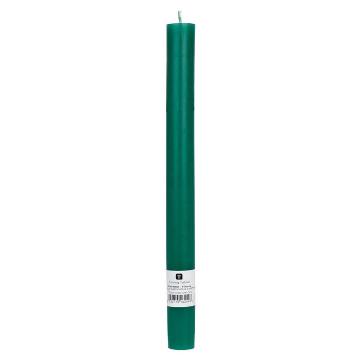 Green Dinner Candle - Dinner Party Candle - Plain Tall Christmas Table Candle - Christmas Decorations - Pack Of 1 - Jolie Fete UK