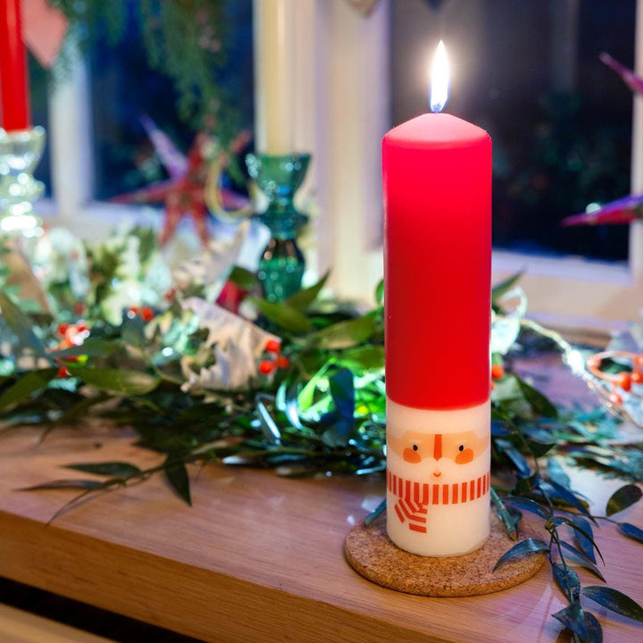Christmas Advent Candle - Alternative Advent Calendar - Santa Pillar Candle - Christmas Decorations - Christmas Gift - Jolie Fete UK