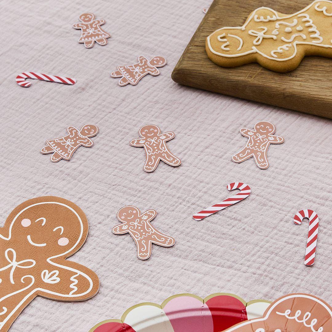 Gingerbread & Candy Cane Table Scatter - Gingerbread Christmas Table Confetti - Christmas Decorations - Holiday Decor - Christmas Craft - Jolie Fete UK