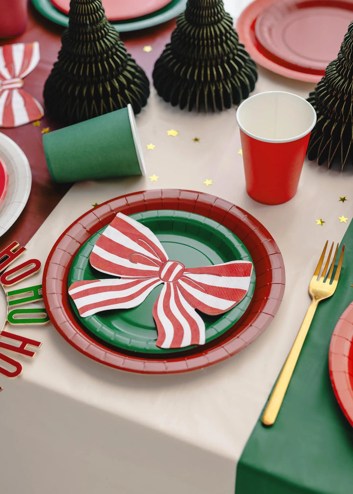 Green Paper Plates 18cm - Dark Green Party Tableware - Eco Friendly Disposable Plates - 6 Pack - Birthday Party Supplies - Dinosaur Party - Jolie Fete UK