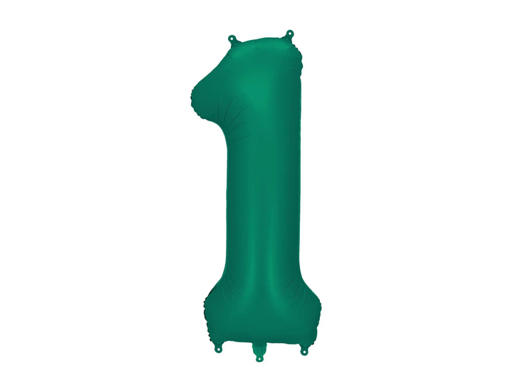 Giant Number 1 Green Foil Balloon 86cm - Satin Green Balloon - 21st Birthday - 1st Birthday - 10th Birthday - Anniversary - Jolie Fete UK