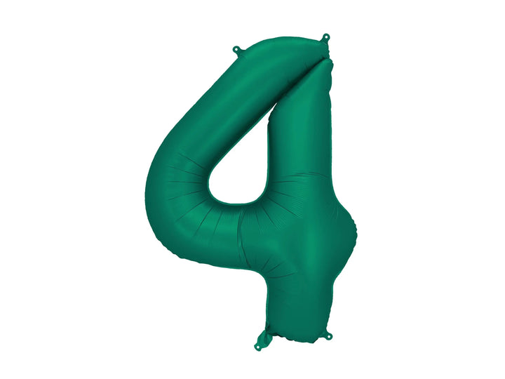 Giant Number 4 Foil Balloon 86cm Bottle Green - Satin Finish - Fourth Birthday Party Decoration - 14th Birthday - 40th Birthday Balloon - Jolie Fete UK