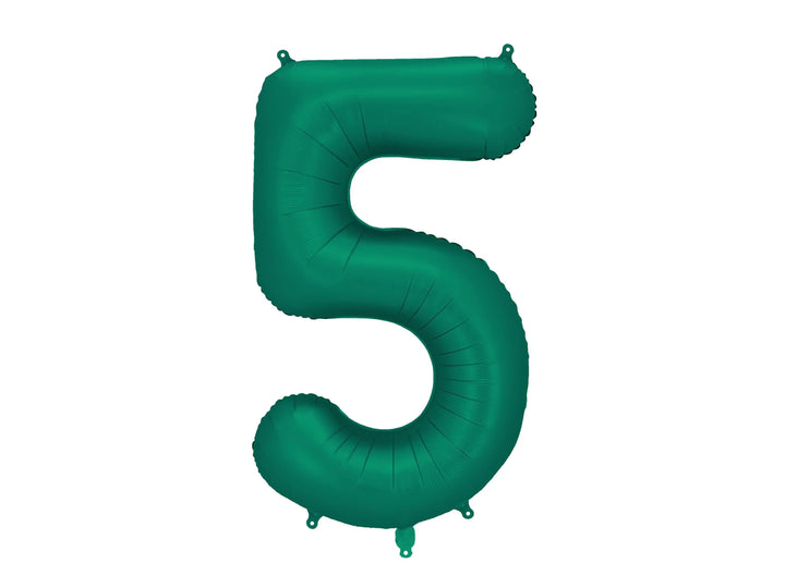 Giant Number 5 Foil Balloon 86cm Bottle Green - 5th Birthday Party Decoration - Large Green Number Balloon - 50th Birthday - 15th Birthday - Jolie Fete UK