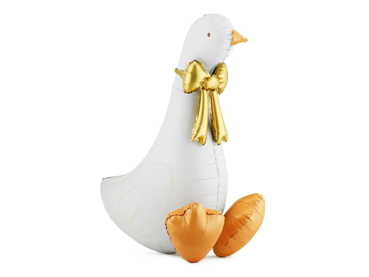 Giant Goose Foil Balloon 72x91cm - Silly Goose Party - One Silly Goose Theme - White and Gold Baby Shower - Farm Animal - Party Supplies - Jolie Fete UK