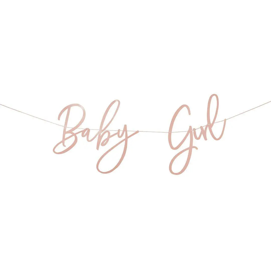 Pink Baby Girl Card Banner 2m - Baby Shower Decoration - Girl Party Banner - Baby Shower Banner Sign - Baby Girl Banner - Gender Reveal - Jolie Fete UK