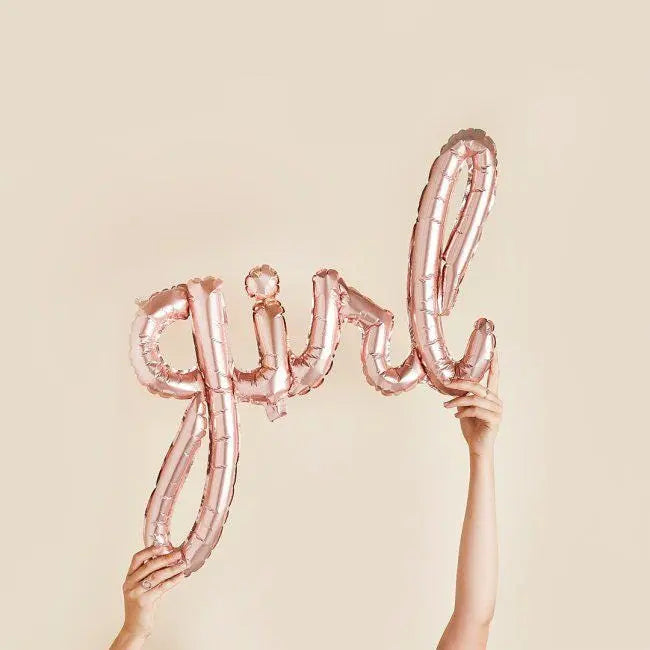 Rose Gold Girl Foil Balloon - Baby Shower Decoration - Its A Girl Party Balloon - Air Fill Foil Balloon - Pink Girl Baby Shower Balloon - Jolie Fete UK