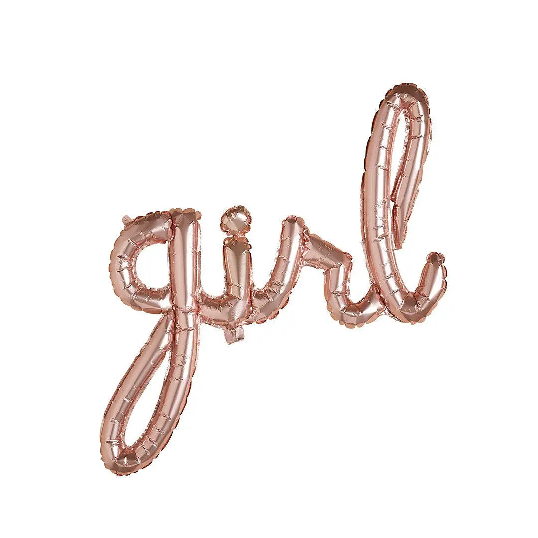 Rose Gold Girl Foil Balloon - Baby Shower Decoration - Its A Girl Party Balloon - Air Fill Foil Balloon - Pink Girl Baby Shower Balloon - Jolie Fete UK