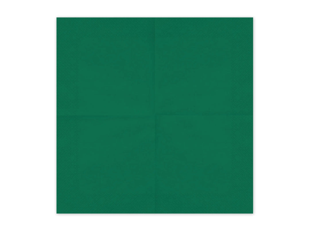 Green Paper Napkins 33x33cm - Pack of 20 - Party Tableware - Dark Green Dinner Napkins - Dinosaur Party - Green Party Supplies - Table Decor - Jolie Fete UK