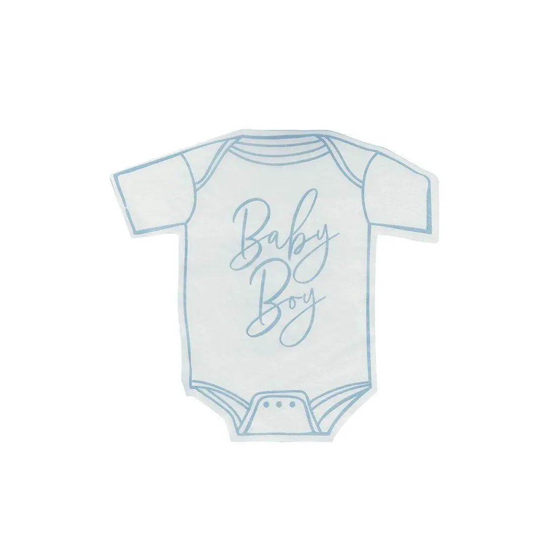Blue Baby Boy Babygrow Paper Napkins Pack of 16 - Baby Shower Tableware - Boy Baby Shower Party Supplies Decorations - Baby Napkins - Jolie Fete UK