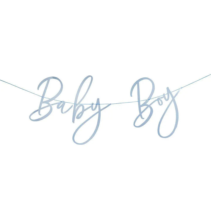 Blue Baby Boy Card Banner 2m - Baby Shower Decoration - Boy Baby Shower Banner - Party Bunting Sign - Baby Shower Bunting - Gender Reveal - Jolie Fete UK