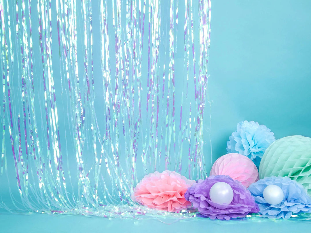 Iridescent Party Curtain - Mermaid Theme - Under the Sea Party - Kids Birthday Party - Party Decorations - Dive Into 5 - Ocean Theme Party - Jolie Fete UK
