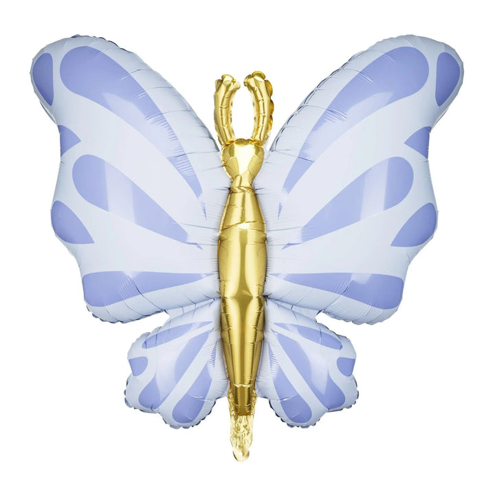 Butterfly Balloon - Large Blue Butterfly Foil Balloon - Blue & Gold - Unicorn Birthday Decorations - Unicorn Party Supplies - Jolie Fete UK