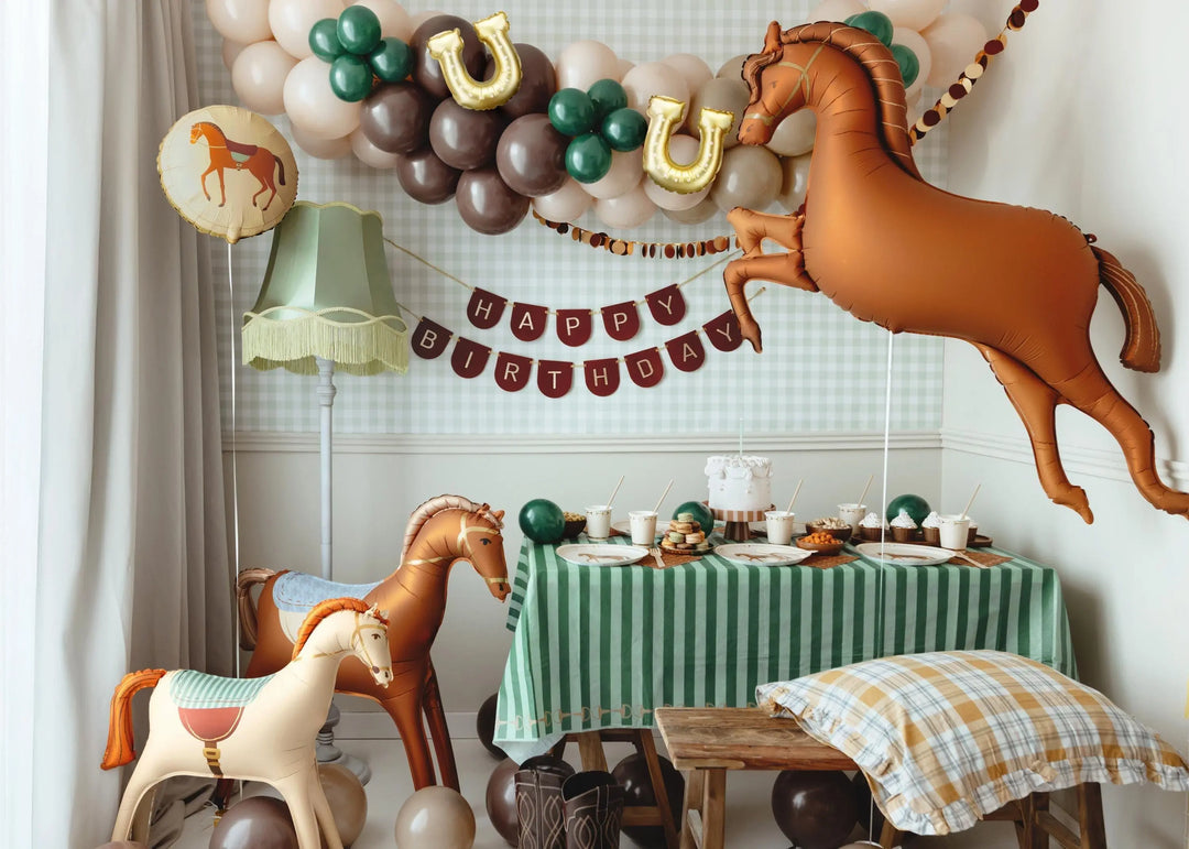 Large Horse Balloon - Brown Jumping Horse Foil Balloon - Horse Party - Birthday Party Decorations - Western Party Theme - Farm Party - Jolie Fete UK
