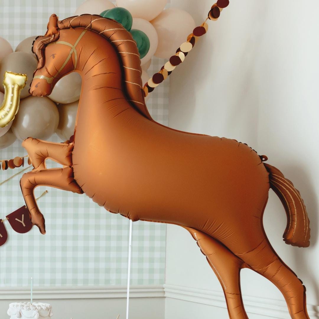 Large Horse Balloon - Brown Jumping Horse Foil Balloon - Horse Party - Birthday Party Decorations - Western Party Theme - Farm Party - Jolie Fete UK
