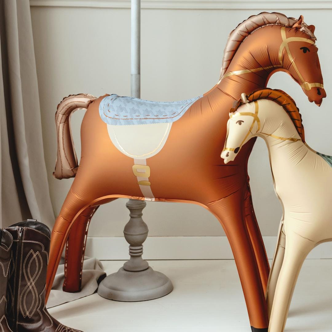 Large Standing Horse Balloon - Brown Horse Foil Balloon - Horse Party - Birthday Party Decorations - Western Party Theme - Farm Party - Jolie Fete UK