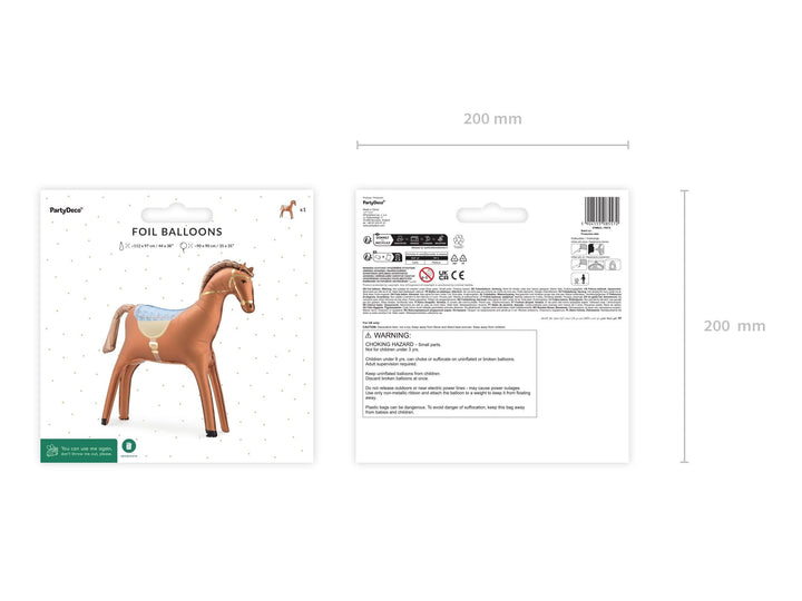 Large Standing Horse Balloon - Brown Horse Foil Balloon - Horse Party - Birthday Party Decorations - Western Party Theme - Farm Party - Jolie Fete UK