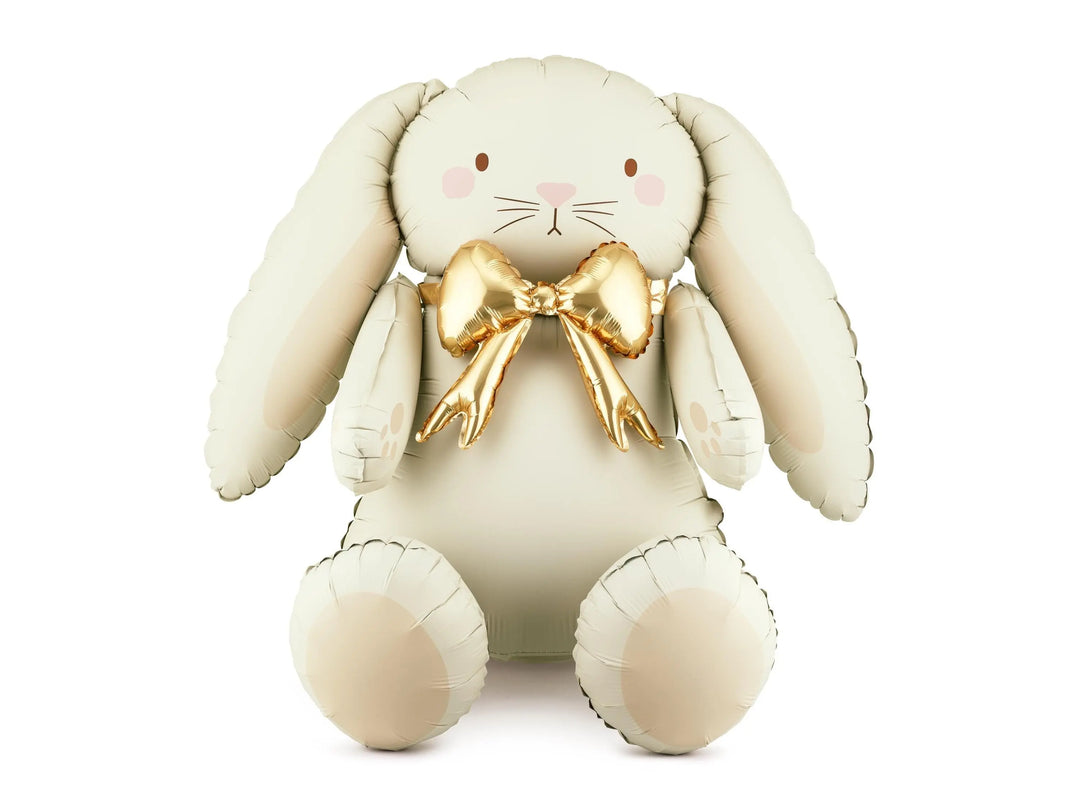Large Bunny Foil Balloon - Rabbit 1st Birthday Decoration - Storybook Party Supplies - Neutral Toddler Milestone Decor - Air Fill Balloon - Jolie Fete UK