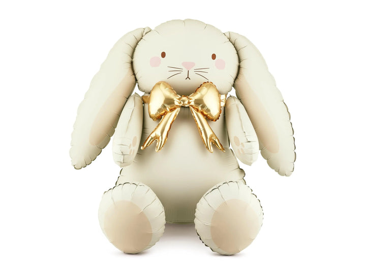 Large Bunny Foil Balloon - Rabbit 1st Birthday Decoration - Storybook Party Supplies - Neutral Toddler Milestone Decor - Air Fill Balloon - Jolie Fete UK
