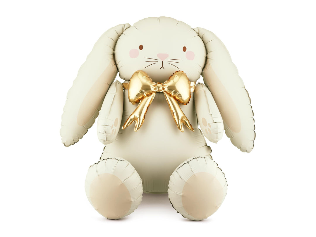 Large Bunny Foil Balloon - Rabbit 1st Birthday Decoration - Storybook Party Supplies - Neutral Toddler Milestone Decor - Air Fill Balloon - Jolie Fete UK
