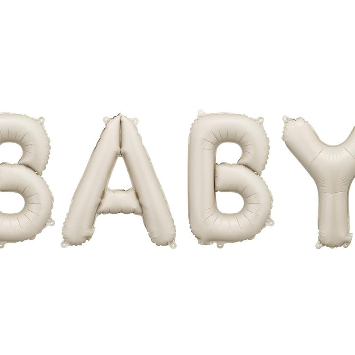 Cream Baby Balloon - Large Beige Baby Shower Or Welcome Home Balloon - 140cm x 43cm - Air Only - Jolie Fete UK