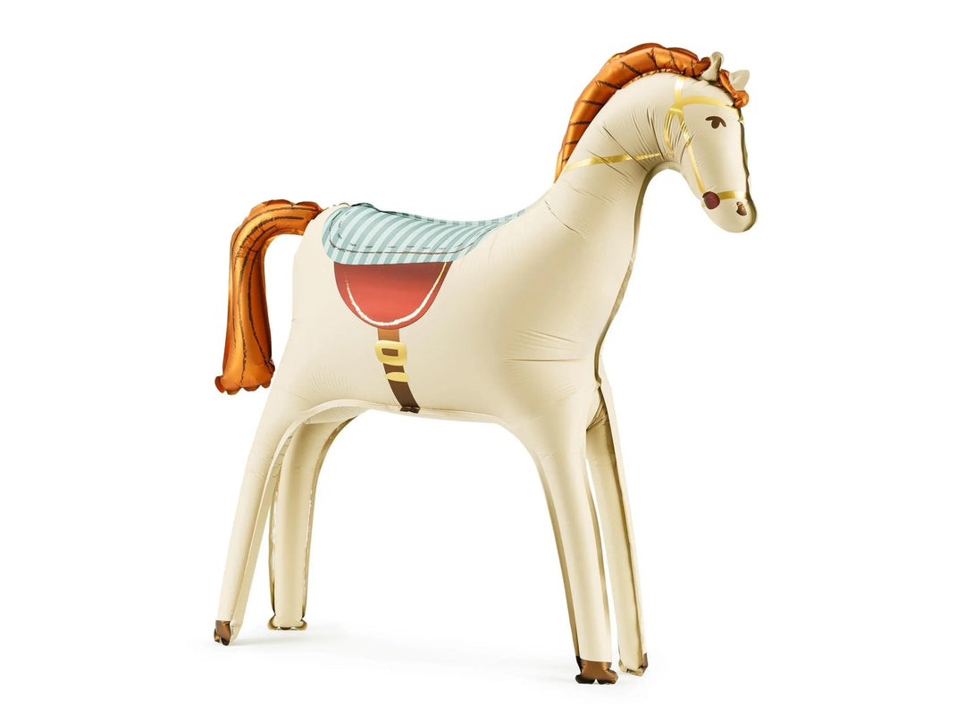 Large Standing Horse Balloon - Cream Horse Foil Balloon - Horse Party - Birthday Party Decorations - Western Party Theme - Farm Party - Jolie Fete UK