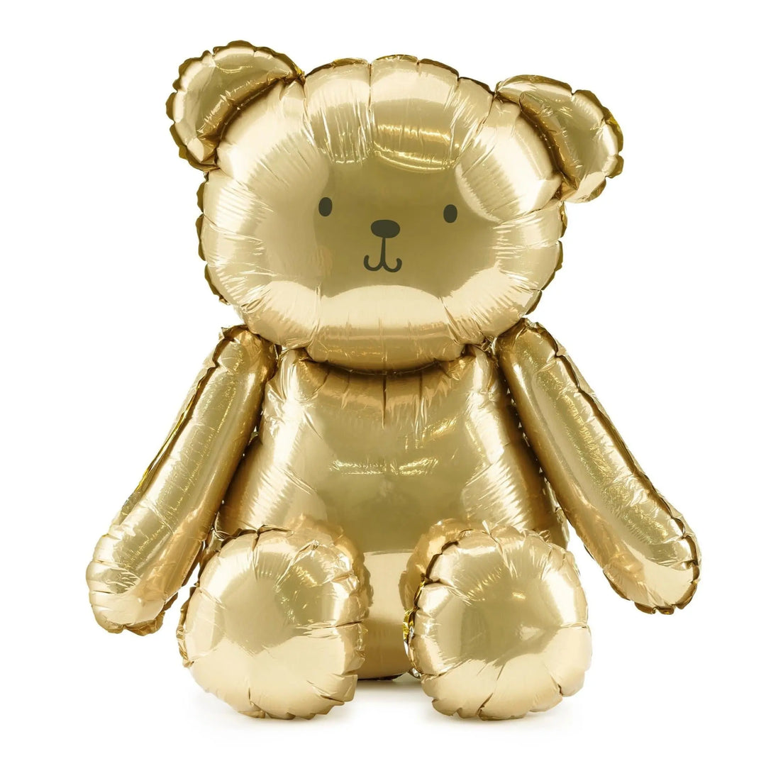 Gold Bear Balloon - Large Golden Bear Foil Balloon - Air Fill Balloon - Baby Shower Balloon - Gender Neutral - Welcome Home - Jolie Fete UK