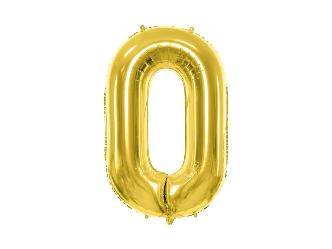 Gold Number 0 Balloon - Large Gold Foil 0 balloon - Birthday Balloon - Party Decorations - 72cm Balloon - 30" Balloon - Jolie Fete UK