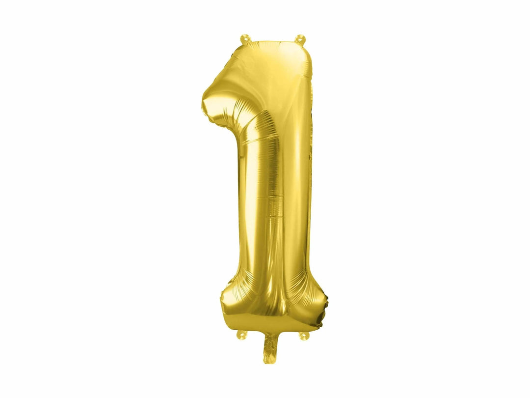 Gold Number 1 Balloon - Large Gold Foil 1 balloon - Birthday Balloon - Party Decorations - 72cm Balloon - 30" Balloon - Jolie Fete UK