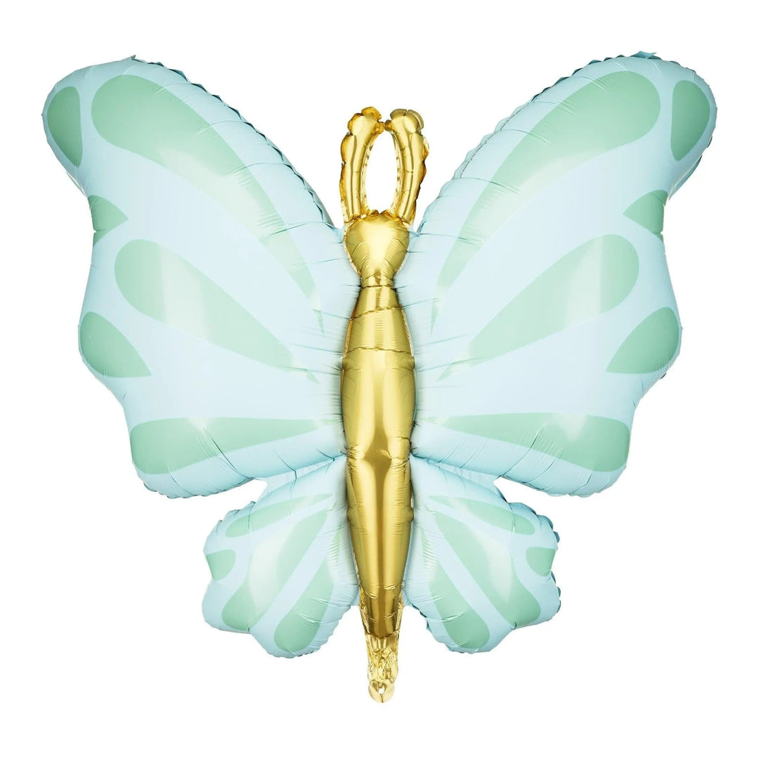 Butterfly Balloon - Large Green Butterfly Foil Balloon - Mint Green & Gold - Unicorn Birthday Decorations - Unicorn Party Supplies - Jolie Fete UK