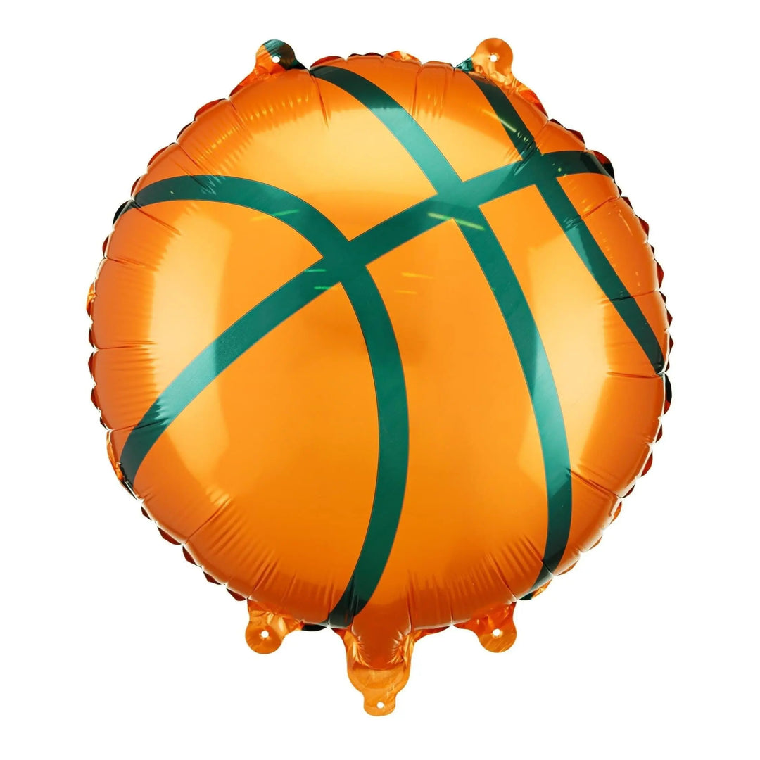 Basketball Balloon - Large Orange Basketball Ball Foil Balloon - Air Or Helium Fill - Sports Party - American Sports - Kids Party Supplies - Jolie Fete UK