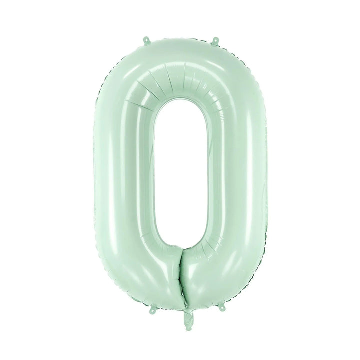 Pastel Green Number 0 Balloon - Large Light Mint Green Foil 0 balloon - Birthday Balloon - Party Decorations - 72cm Balloon - 30" Balloon - Jolie Fete UK