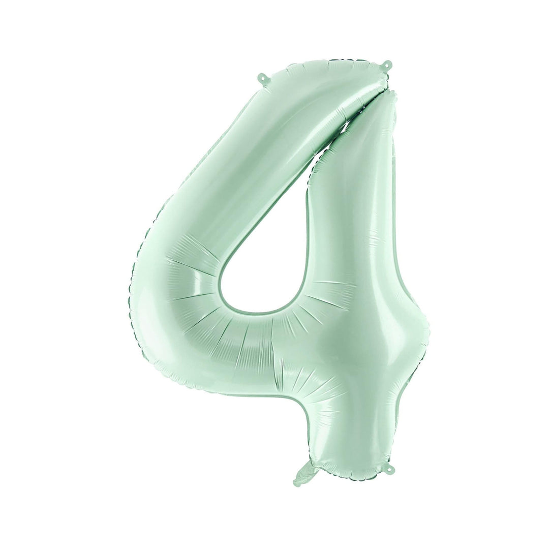 Pastel Green Number 4 Balloon - Large Light Mint Green Foil 4 balloon - Birthday Balloon - Party Decorations - 72cm Balloon - 30" Balloon - Jolie Fete UK