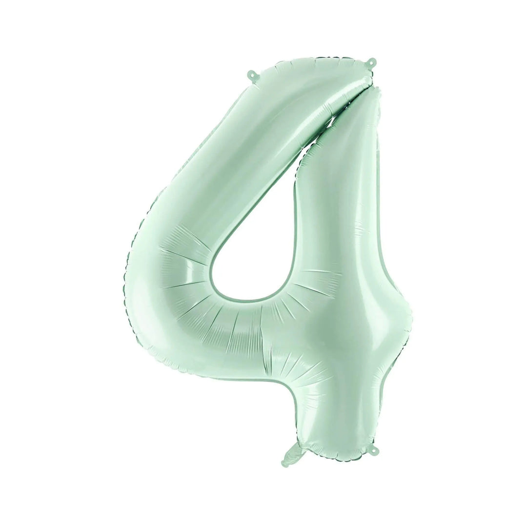 Pastel Green Number 4 Balloon - Large Light Mint Green Foil 4 balloon - Birthday Balloon - Party Decorations - 72cm Balloon - 30" Balloon - Jolie Fete UK