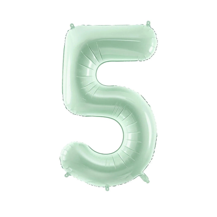 Pastel Green Number 5 Balloon - Large Light Mint Green Foil 5 balloon - Birthday Balloon - Party Decorations - 72cm Balloon - 30" Balloon - Jolie Fete UK