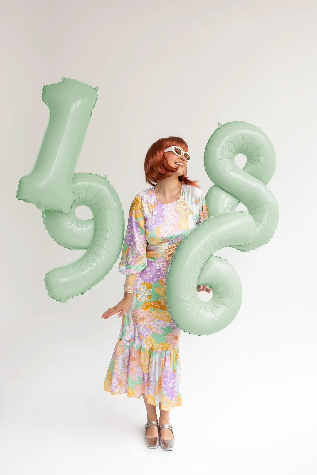 Pastel Green Number 6 Balloon - Large Light Mint Green Foil 6 balloon - Birthday Balloon - Party Decorations - 72cm Balloon - 30" Balloon - Jolie Fete UK