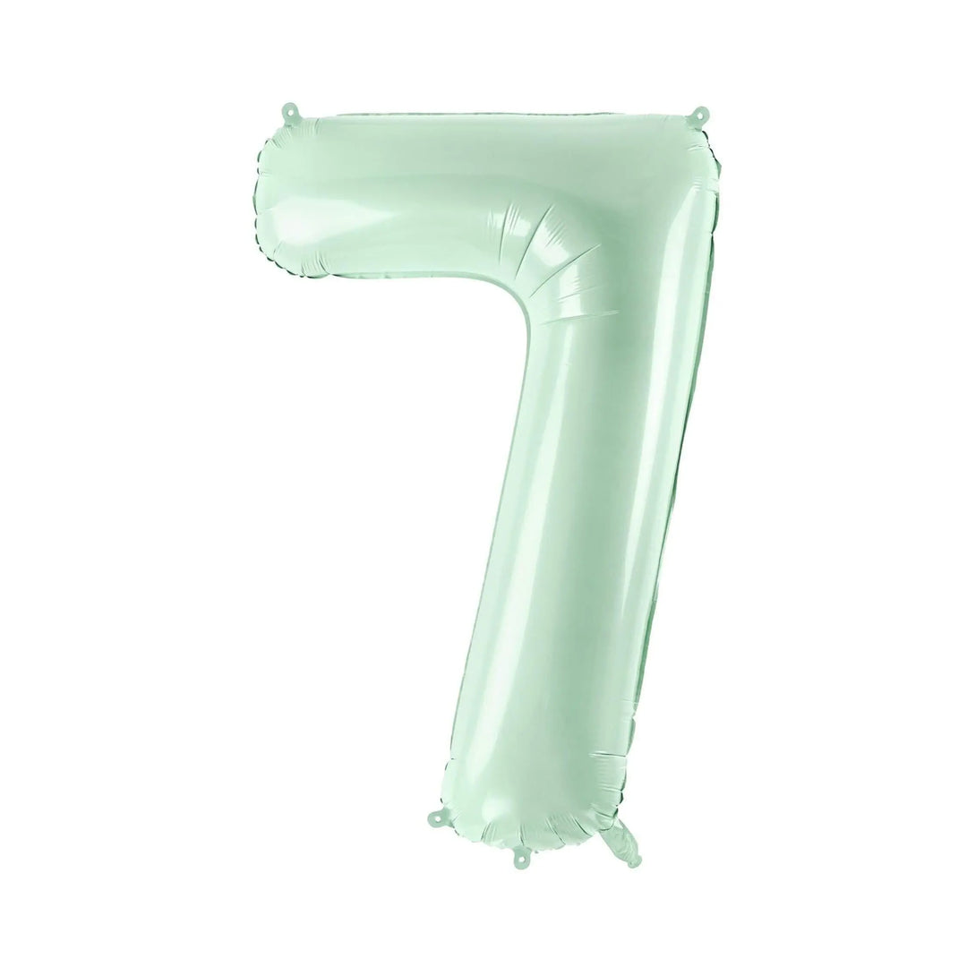 Pastel Green Number 7 Balloon - Large Light Mint Green Foil 7 balloon - Birthday Balloon - Party Decorations - 72cm Balloon - 30" Balloon - Jolie Fete UK