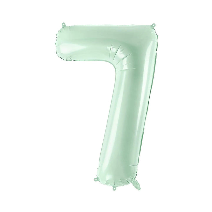 Pastel Green Number 7 Balloon - Large Light Mint Green Foil 7 balloon - Birthday Balloon - Party Decorations - 72cm Balloon - 30" Balloon - Jolie Fete UK