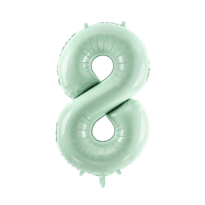 Pastel Green Number 8 Balloon - Large Light Mint Green Foil 8 balloon - Birthday Balloon - Party Decorations - 72cm Balloon - 30" Balloon - Jolie Fete UK