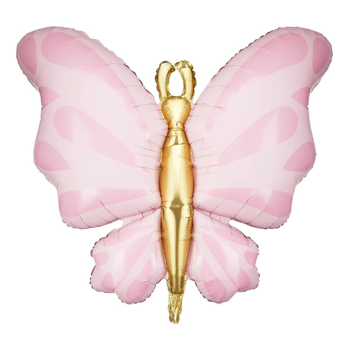 Butterfly Balloon - Large Pink Butterfly Foil Balloon - Pink & Gold - Unicorn Birthday Decorations - Unicorn Party Supplies - Jolie Fete UK