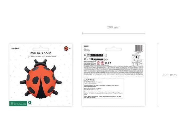 Large Ladybird Foil Balloon - Party Decoration Balloon - Red & Black Ladybug Balloon-Nature Garden Kids Birthday Party-Helium Or Air Balloon - Jolie Fete UK