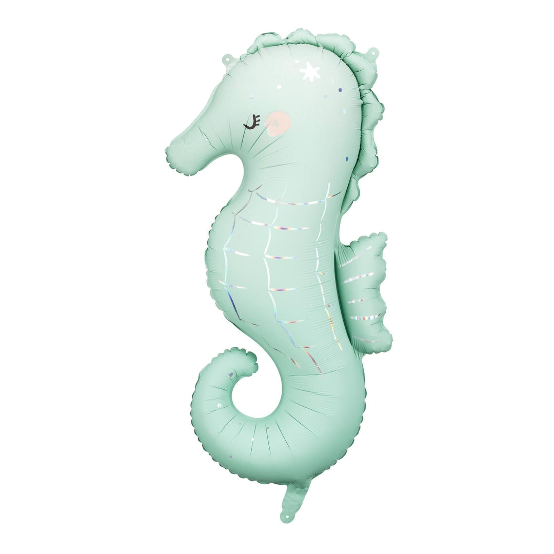 Large Seahorse Foil Balloon - Mermaid Theme - Under the Sea Party - Mermaid Party - Seahorse Decorations - Fish Balloon - Green balloons - Jolie Fete UK