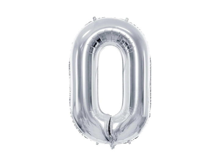 Silver Number 0 Balloon - Large Silver Foil 0 balloon - Birthday Balloon - Party Decorations - 72cm Balloon - 30" Balloon - Jolie Fete UK