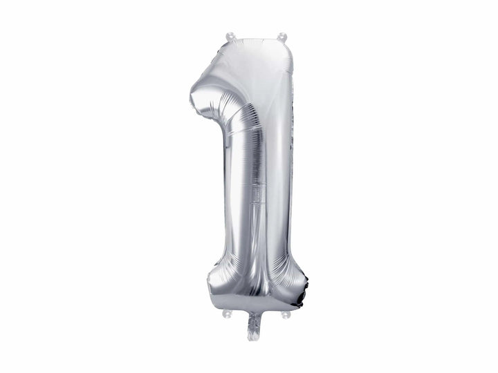 Silver Number 1 Balloon - Large Silver Foil 1 balloon - Birthday Balloon - Party Decorations - 72cm Balloon - 30" Balloon - Jolie Fete UK