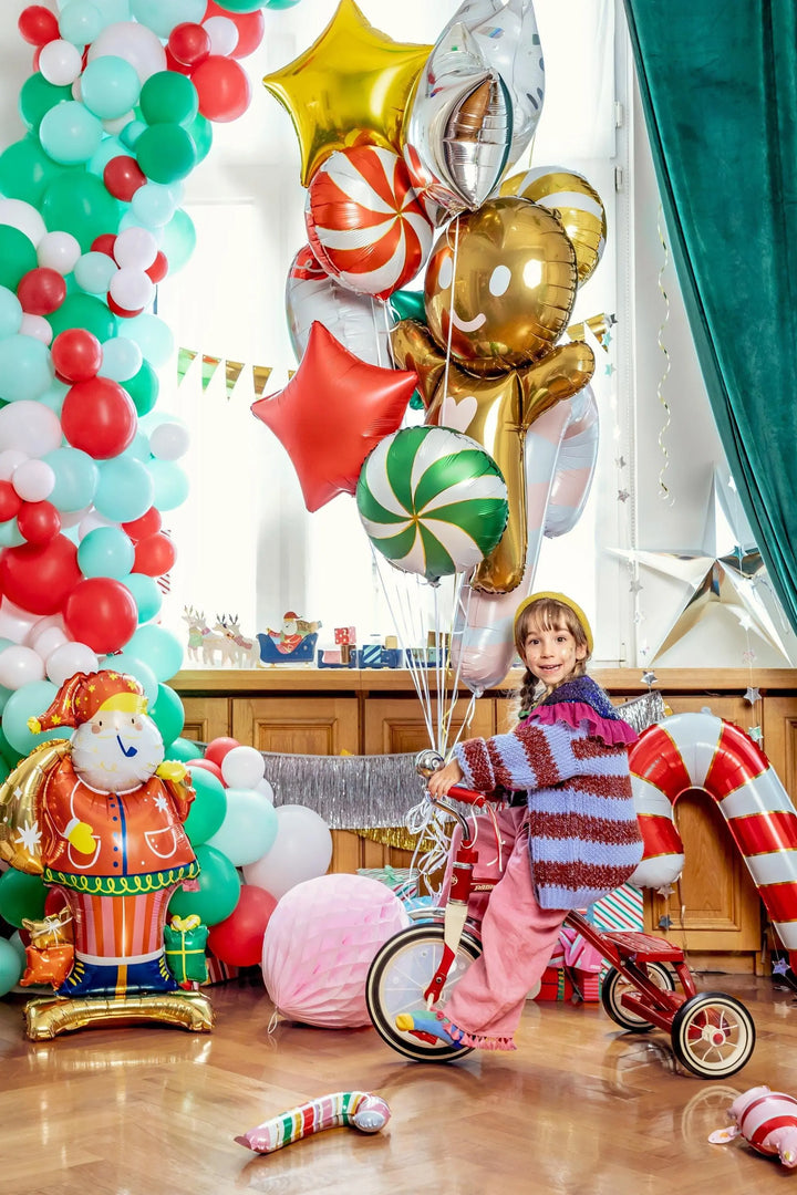 Santa Balloon - Large Standing Father Christmas Balloon - 3D Standing Santa Foil Balloon - Christmas Party Balloon - Kids Christmas Balloon - Jolie Fete UK