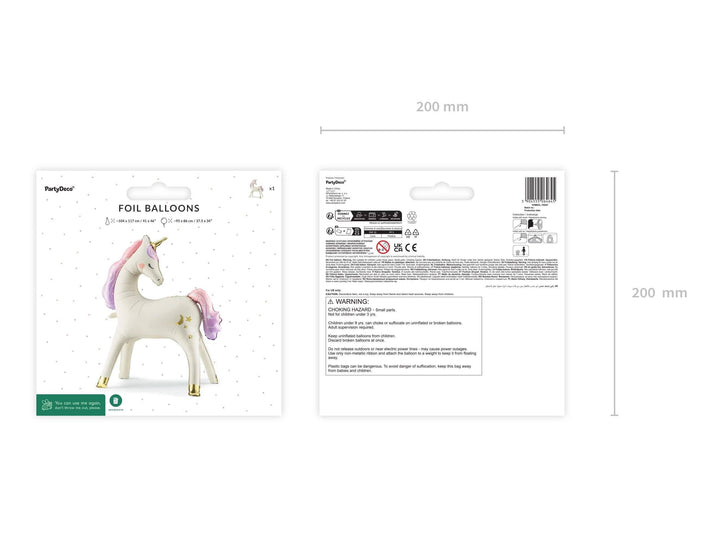 Unicorn Balloon - Large Standing Unicorn Balloon - Cream, Pastel Pink & Gold Foil Balloon-Unicorn Birthday Decorations - Unicorn Party - Jolie Fete UK