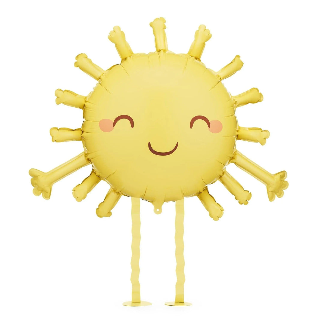 Yellow Sun Balloon - Large 'Standing' Yellow Sun Foil Balloon - Helium Fill Walking Balloon - Kids Birthday - Nature Outdoors-Garden Parties - Jolie Fete UK