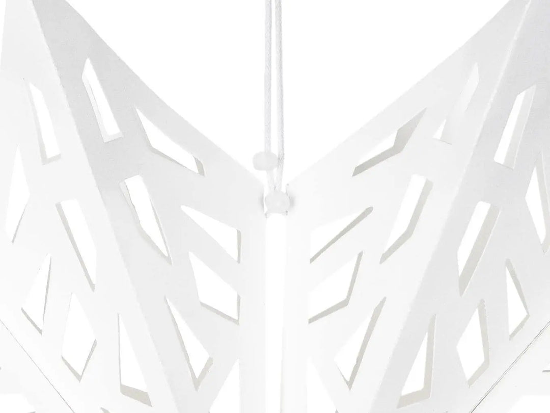 Large White Paper Star - 50cm White Paper Star Hanging Christmas Decoration - 3D Contemporary Decor - Holiday Decor - White Star - Jolie Fete UK
