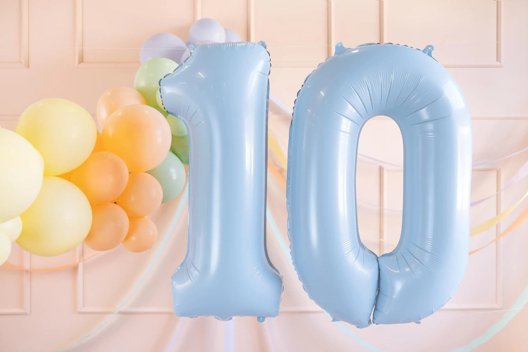 Light Blue Number 0 Balloon - Large Baby Blue Foil 0 balloon - Birthday Balloon - Party Decorations - 72cm Balloon - 30" Balloon - Jolie Fete UK