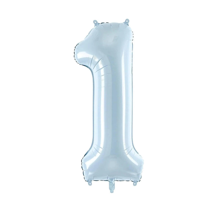 Light Blue Number 1 Balloon - Large Baby Blue Foil 1 balloon - 1st Birthday Balloon - Party Decorations - 72cm Balloon - 30" Balloon - Jolie Fete UK
